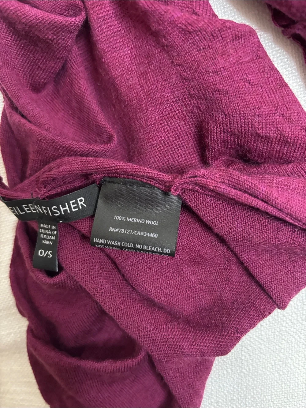 Eileen Fisher Merino Wool Scarf in Deep Berry -337sku